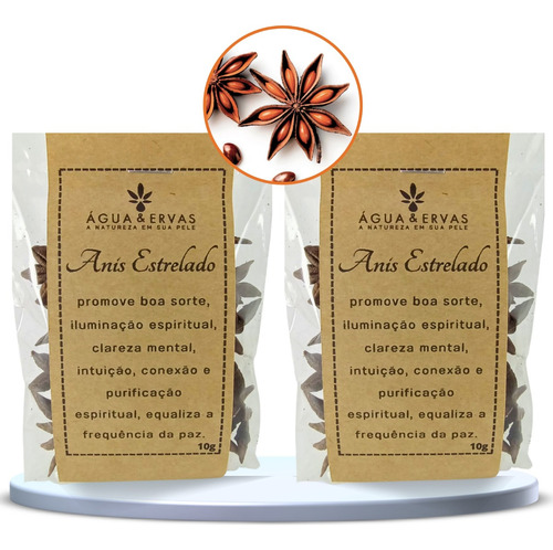 Ervas P/ Banho Anis Estrelado 100% Pura Purificação Kit C/ 2