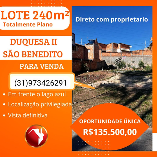 2 Lotes Em São Benedito Mg Duquesa 2/240m2 - 