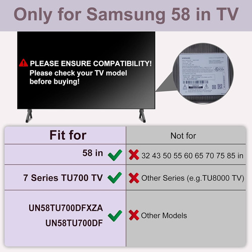 Base Soporte Para Patas De Tv Samsung, Para Un58tu700df U...