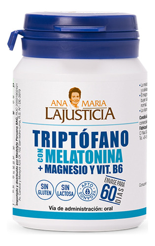 Triptófano Con Melatonina, Magnesio Y Vitamina B6