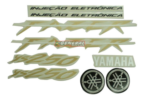 Kit Adesivo Jogo Faixas Moto Yamaha Fazer 250 2009 Vermelha