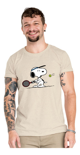 Polera Snoopy Tenis Padel Peanuts Algodon Organico Wiwi