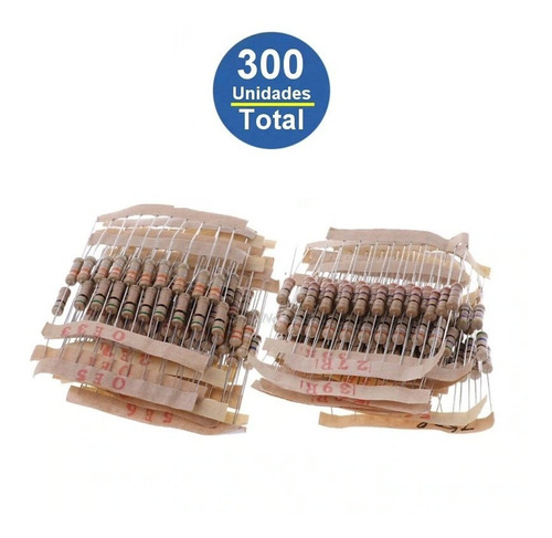 Pack 300u Resistencias Surtidas 1w, 30 Valores, 0,1-750 Ohm