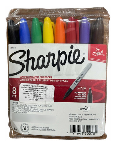 Marcadores Sharpie Fino X8 Colores