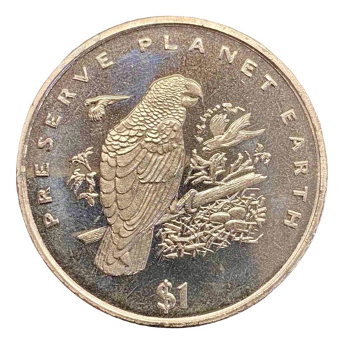 Liberia - 1 Dollar - Año 1996 - Km #222 - Loro