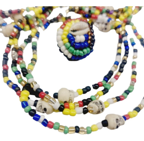 Siete Potencias Africanas 3 Collares Con 4 Cráneos 3 Macutos