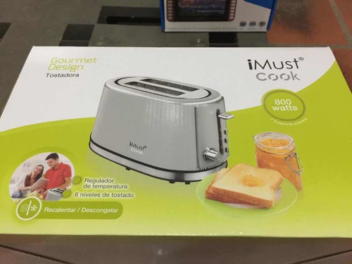 Tostadora Gourmet Design Imust Cook 800w - 6 Niveles Silver Color Gris