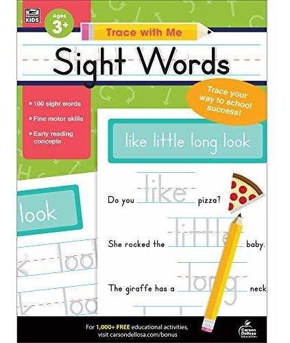 Book : Trace With Me Sight Words Kids Handwriting Workbook,