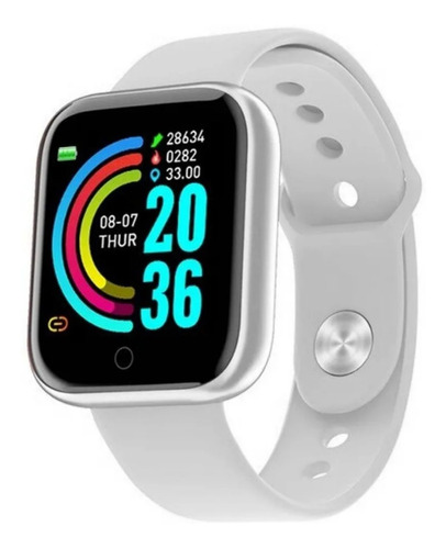 Relógio Smartwatch Inteligente Y68 D20 Android E Ios Branco