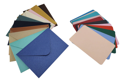 50 Sobres Mini Papel Nacarado 140g 8x11cm + 50 Tarjetas