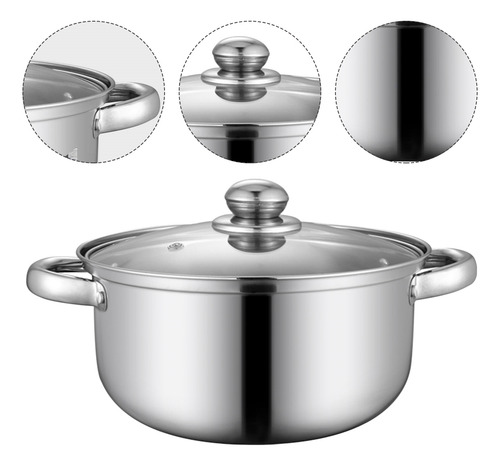 Olla De Sopa Antiadherente De Acero Inoxidable