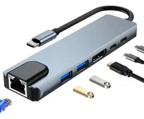 Comprar Adaptador Hub Macbook Pro Air 6 En 1 Usb C 4k Hdmi Ethernet 