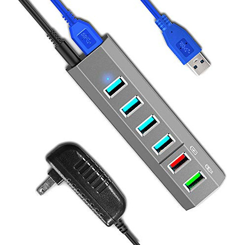 Hub Usb, 6 Puertos Super High Speed Usb 3.0 Hub Splitte...