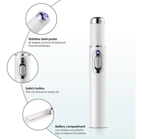 Imagen 2 de 8 de Maquina Pluma Laser Luz Azul Cuidado Facial Acne Cicatrices