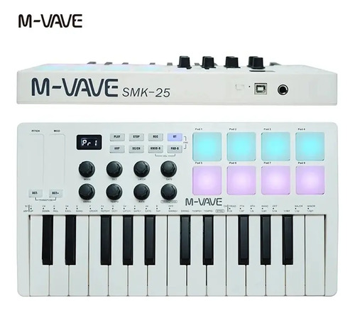 Teclado Controlador M-vave Smk-25 - Midi 25 Teclas