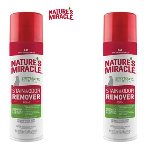2 Natures Miracle Removedor Manchas/olores Espuma Gato 496ml