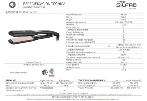Imagen 6 de 10 de Planchita Pelo Mojado Digital Plancha Cabello Humedo Ceramic Garantia Oficial