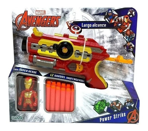 Pistola Avengers Power Strike C/figura Ditoys 2424