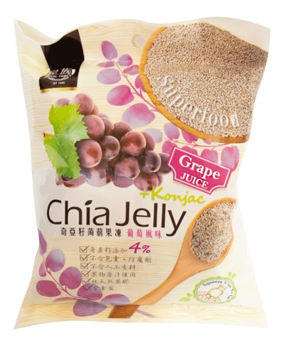 Gelatina Sabor Uva Con Chia, Royal , 144 G