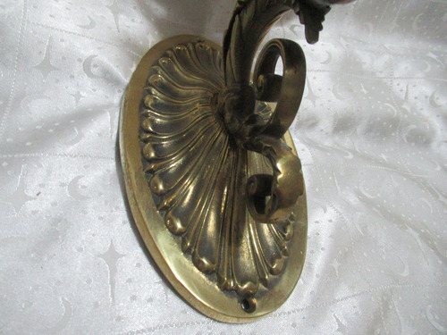 Gran Par Apliques Pared Sólido Bronce Tulipa Alabastro 15759 Dorado (Usado)