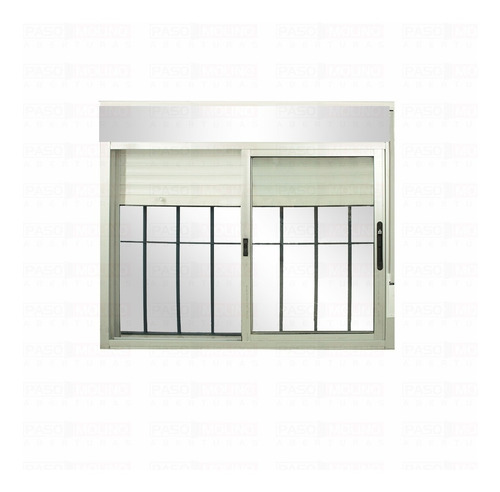 Ventana Con Cortina Importada Monoblock + Reja 16mm 120x100