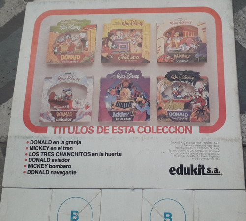 Libro Antiguo Edukit ** Donald Aviador** Walt Disney 1984 (Usado)