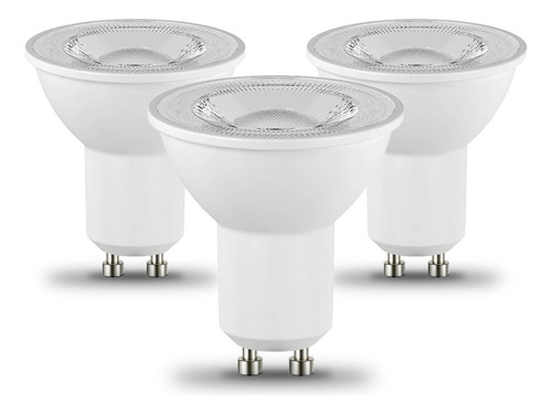 Lampara Luz 7w Led Dicroica Combo X3 Dimerizable Apto Gu10 Luz Blanca cálida