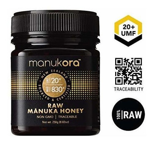 Manukora Umf 20+ /mgo 830+ Miel Cruda De Manuka 250 G /8.8