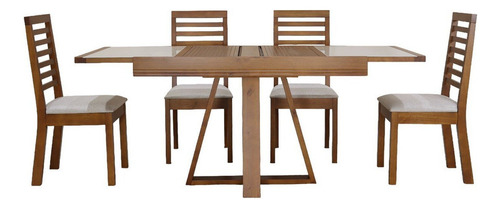 Conjunto Mesa De Jantar Atena Mesa Extensível Ej