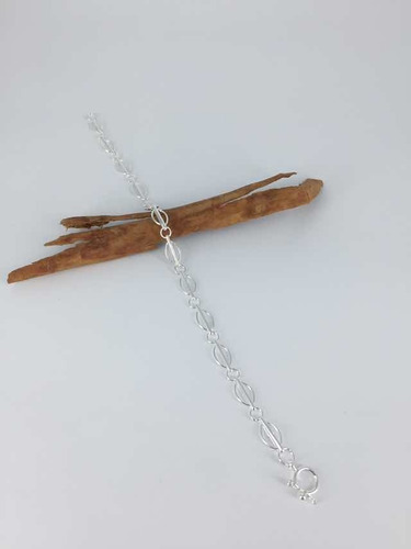 Pulsera Plata Ovalada Palito Cruzado # 1.300