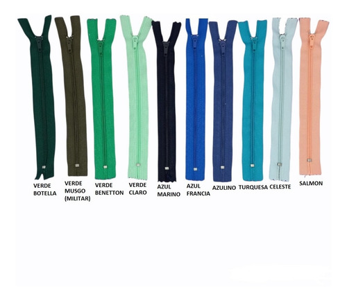Imagen 3 de 4 de Cierre 16cm Fino Nylon 4 Lynsa Colores Varios X 10 Unid