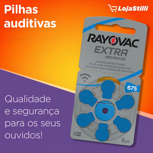 24 Pilhas Baterias 675 Pr44 Aparelho Auditivo Rayovac