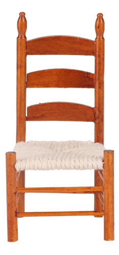 Silla Vintage De Madera En Miniatura Para Muñecas 1:12, Bric