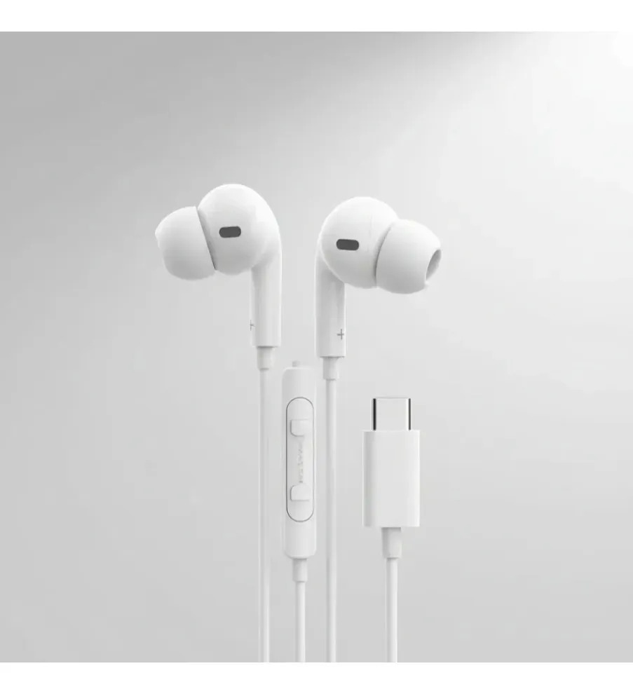 Fone De Ouvido Com Fio E Microfone Tipo-c H'maston Rb05 Branco