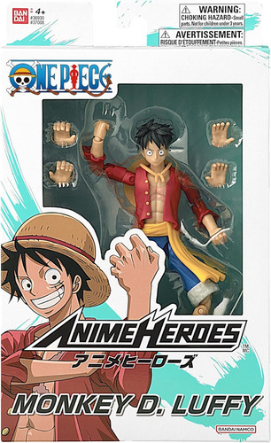 One Piece Monkey D. Luffy Anime Heroes Bandai Caja Dañada 