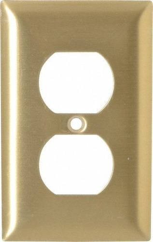 Hubbell Hpwb8 Receptacle Plate Smooth Brass 1 Duplex Recept