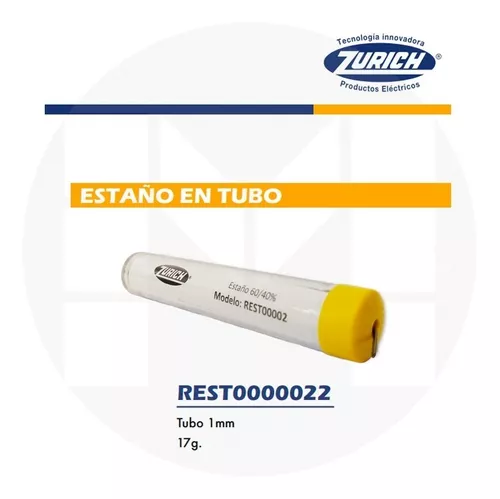 TUBO DE ESTAÑO 60/40% 1mm ZURICH 17GR