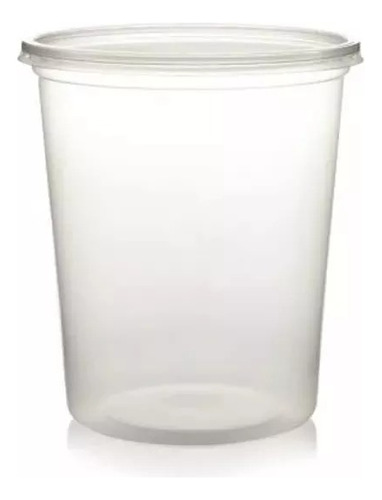 Envase Pote Plástico 1 Litro/1000ml Con Tapa 50 Unidades