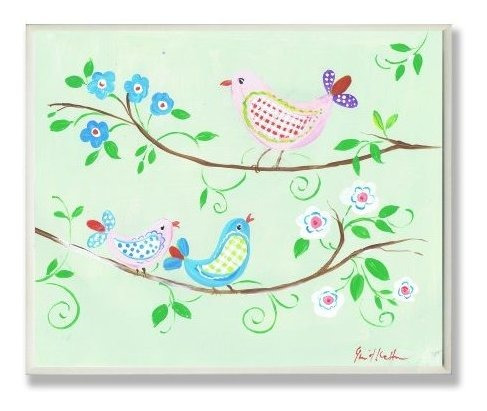 The Kids Room By Stupell Birds On Branches Rectangle Wall Pl
