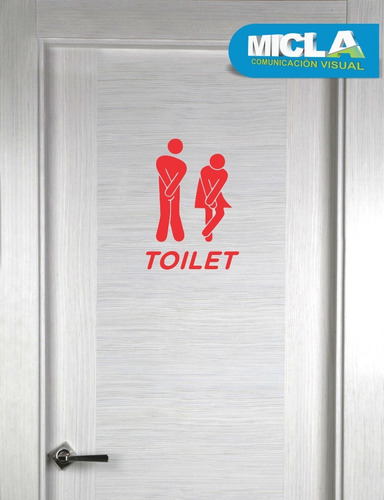 Calco Baño Hombre Mujer Vinilo Puerta Toilet Vidrio