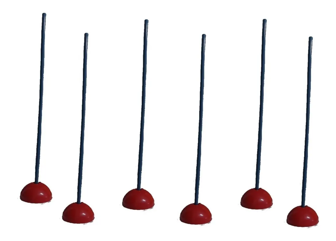 Kit 6 Bastones Con Bases Para Dribbling 1 Mt