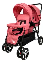 Comprar Trendy Kids Carriola De Paseo Para Gemelos Tipo Tren Coral Color Coral claro Chasis Gris