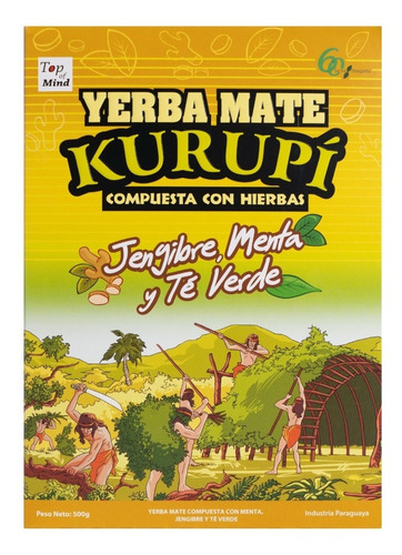 Yerba Mate Kurupí Jengibre, Menta Y Té Verde 3 Kilos