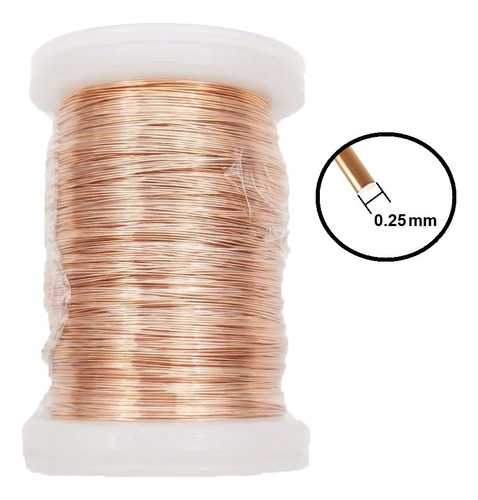 Bobina Alambre Cobre Esmaltado 100 Gr 227 Metros 0.25mm
