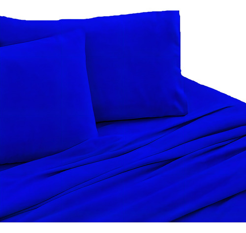 Juego De Sabanas King Size Tela Polar Rey Calientita Color Azul Diseño De La Tela Liso