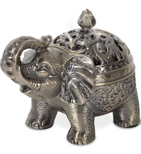 Gusnilo Soporte Incienso Vintage Metal Quemador Elefante