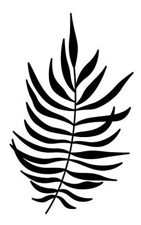 Artemio Stamp Sheet Fern, Madera, Negro, 4.5 X 2.5 X 7 Cm