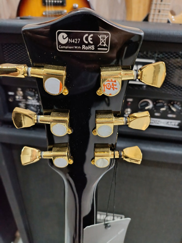 Guitarra Eléctrica Parquer Les Paul Custom Inmaculada Diestro Negro Palo De Rosa (Usado)