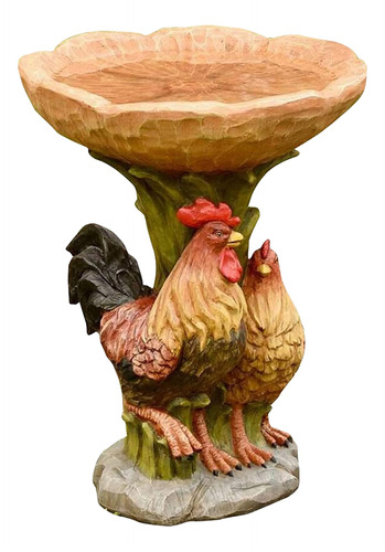 Pedestal Marrón Para Baño Con Forma De Gallo Y Gallina, Poli