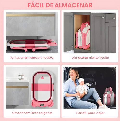 Bañera Portátil Para Bebés Con Sensor De Temperatura